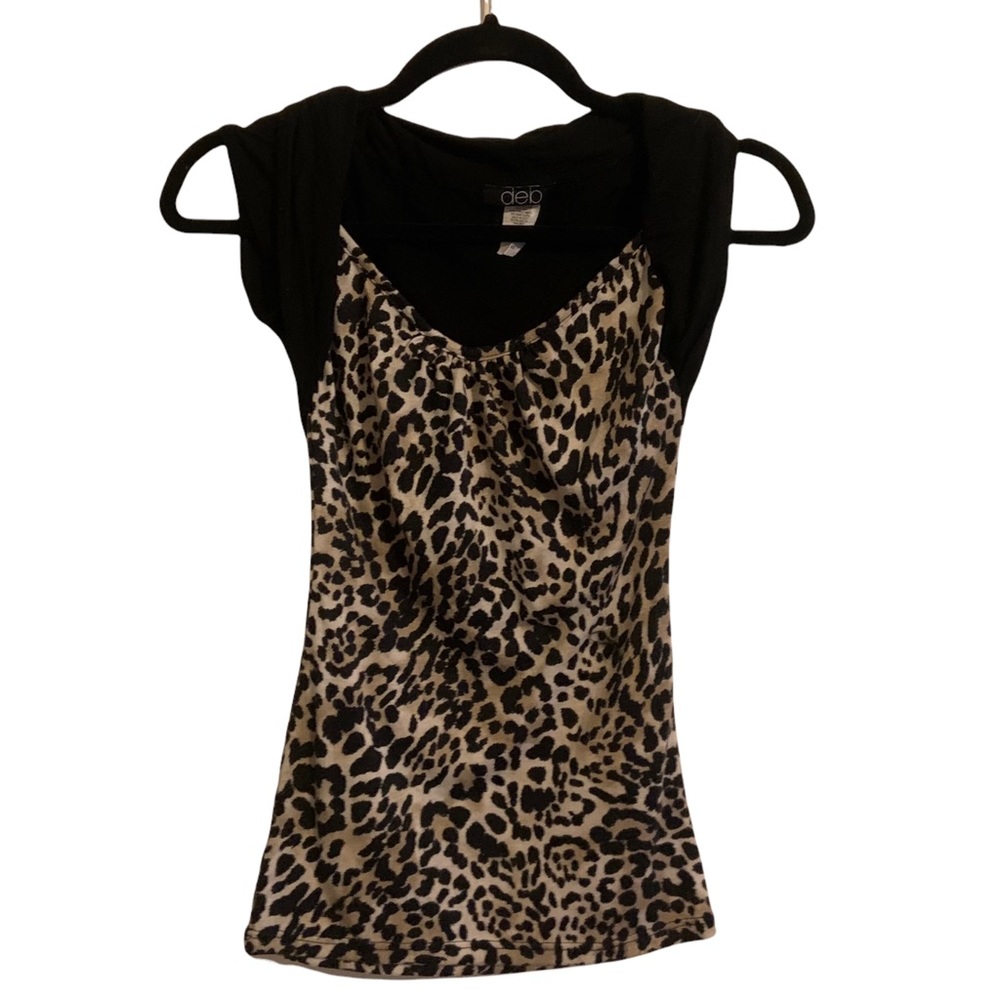 Leopard Print Sweetheart neckline Retro top